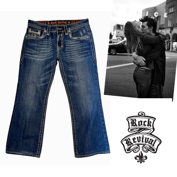 Rock revival Sebastian boot cut jeans size 36 X 29